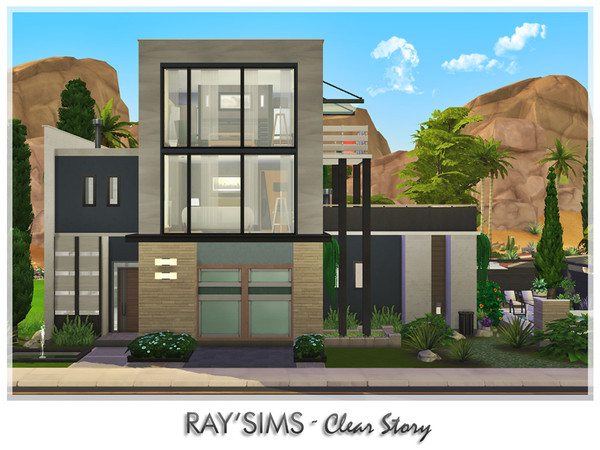 Sims 4 — Clear Story by Ray_Sims — This house fully furnished and decorated, without custom content. This house has 2