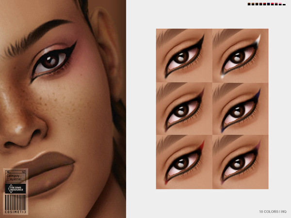 Sims 4 — Eyeliner | N42 by cosimetic — - It is suitable for Female - 10 Swatches. - Custom thumbnail. - You can find it