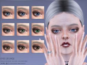 Sims 4 — Eyes 20 (HQ)  by Caroll912 — A 9-swatch set of soft eyes in natural colour palette - blue, grey, green and brown