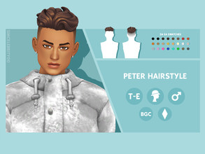 Sims 4 — Peter Hairstyle by simcelebrity00 — Hello Simmers! This wavy, masculine, and hat compatible hairstyle is