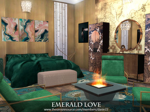 Sims 4 — Emerald Love by dasie22 — Emerald Love is an elegant suite with a bedroom and a bathroom. The room is ready for