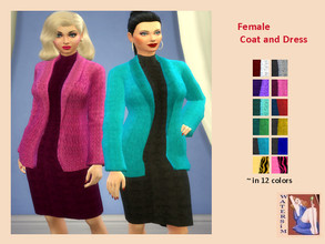 Sims 4 — ws Female Coat and Dress - RC by watersim44 — Female Coat and Dress - recolor. This is a standalone recolor - of