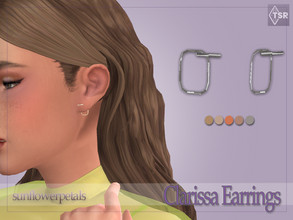 Sims 4 — Clarissa Earrings by SunflowerPetalsCC — A pair of square shaped stud earrings. Comes in 5 swatches.