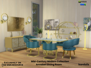 Sims 4 — Mid-Century Modern Collection Annabel Dining Room by kardofe — Mid Century Modern style dining room with