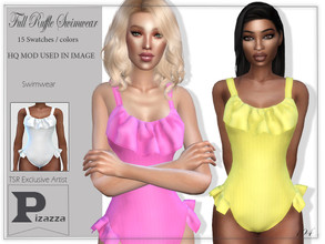 Sims 4 — Full Ruffle Swimwear by pizazz — Full Ruffle Swimwear Swimsuit for your sims 4 game. image above was taken in