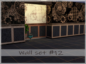 Sims 4 — Steampunk Wall set by LenkAlex — Steampunk wall set 6 colors All maps