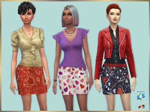 Sims 4 — Valentine's and St. Patrick's Day Glitter Skirts by QTBrniis — These pretty skirts are all ready to celebrate!