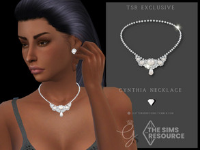 Sims 4 — Cynthia Necklace by Glitterberryfly — A gorgeous diamond and pearl necklace 