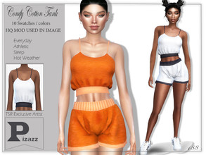 Sims 4 — Comfy Cotton Tank by pizazz — Comfy Cotton Tank Top for your sims 4 game. image above was taken in game so that