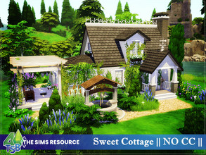 Sims 4 — Sweet Cottage || NO CC || by Bozena — The house is located in the Windslar .Windenburg. Lot: 20 x 20 Value: $ 47