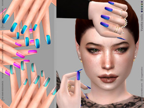 Sims 4 — Yvette nails by sugar_owl — Colorful long almond nails for female sims. HQ compatible. The texture can be a