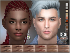 Sims 4 — Eyebrows 24 by BAkalia — Hello :) 12 swatches of eyebrow colors for women, men and children. Eyebrows category