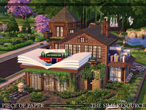 Sims 4 — Piece of Paper Library | noCC by simZmora — Let your Sims expand their knowledge in this cozy library. + Check