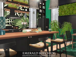 Sims 4 — Emerald Kitchen by dasie22 — Emerald Kitchen is an elegant room. Please, use code "bb.moveobjects"