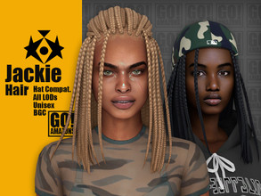 Sims 4 — Jackie Hair by GoAmazons — >Base game compatible unisex hairstyle >Hat compatible >From Teen to Elder