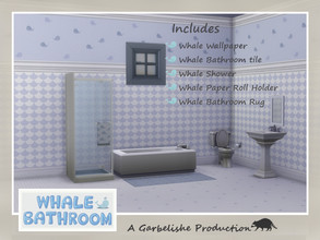 Sims 4 — Whale Bathroom by Garbelishe — A Bathroom with Whales 