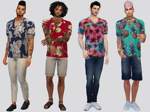 Sims 4 — Beach Patterned Shirts by McLayneSims — TSR EXCLUSIVE Standalone item 10 Swatches MESH by Me NO RECOLORING