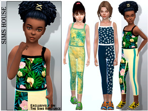 Sims 4 — Children's leggings for fitness by Sims_House — Children's leggings for fitness 8 color options. Children's