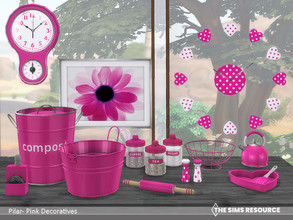 Sims 4 — Pink Decoratives by Pilar — Brightly colored kitchen decor 