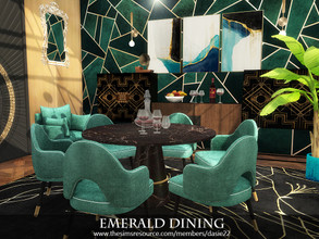 Sims 4 — Emerald Dining by dasie22 — Emerald Dining is a classy, formal dining room. It is ready to celebrate Valentine's