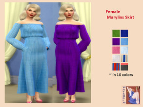 Sims 4 — ws Female Marylins Skirt - RC by watersim44 — Female Marylins Skirt - recolor. This is a standalone recolor - of