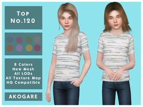 Sims 4 — Akogare Top No.120 by _Akogare_ — -Akogare Top No.120 - 8 Colors - New Mesh (All LODs) - All Texture Maps - HQ