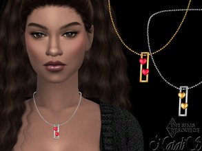 Sims 4 — Valentines double heart pendant by Natalis — Valentines double heart pendant. 3 heart colors. 2 metal colors.