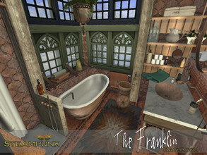 Sims 4 — The Franklin - The Bathroom by fredbrenny — Small, but very functional. A top of the art Steampunk bathroom in