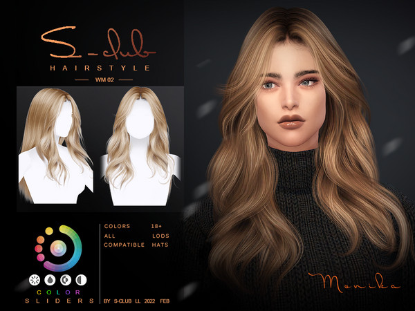 Sims 4 — Curly long hairstyle by S-CLUB by S-Club — Curly long hairstyle , 18 colors, hope you like, thank you ^^