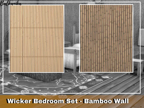 Sims 4 — Wicker Bedroom Set - Bamboo Wallpaper by Balkanika — Bamboo Wallpaper part of the Wicker Bedroom Set comes in 2