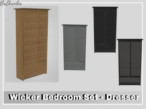Sims 4 — Wicker Bedroom Set - Dresser by Balkanika — Dresser part of the Wicker Bedroom Set comes in 4 colors.