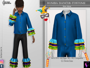 Sims 4 — Rumba Dancer Costume Top- Male by KaTPurpura — Classic rumba dancer top, a very typical costume of Latin