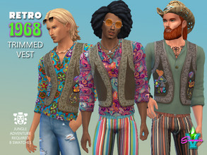 Sims 4 — Trimmed Vest by SimmieV — Nothing says through back to the 60's like this funky little vest trimmed in fur. Slap