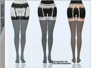 Sims 4 — Stockings mesh with a belt by Sims_House — Stockings mesh with a belt 8 color options. Women's stockings with a