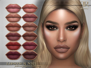 Sims 4 — Lipstick N321 by FashionRoyaltySims — Standalone Custom thumbnail 12 color options HQ texture Compatible with HQ