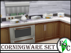 Sims 4 — Corningware Collection by FloridaySimsCreations — Corningware Casserole Dishes with and without glass lids as