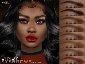 Sims 4 — Cindy Eyebrows N108 [Patreon] by MagicHand — Feathered eyebrows in 13 colors - HQ Compatible. Preview - CAS