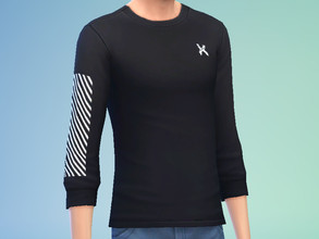 Sims 4 — Excision x Nike Shirt by genonint — Excision x Nike Collab, black or white for males with rolled sleeves