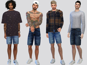 Sims 4 — Jourdan Denim Short by McLayneSims — TSR EXCLUSIVE Standalone item 6 Swatches MESH by Me NO RECOLORING Please