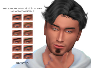 Sims 4 — Male Eyebrows No1 [HQ] by Benevita — Male Eyebrows No1 HQ Mod Compatible 12 Colors Adult,Young Adult,Teen,Elder