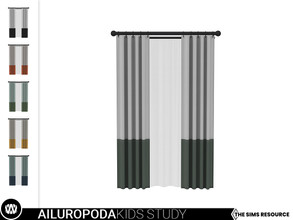 Sims 4 — Ailuropoda Curtain - 2 Tiles by wondymoon — - Ailuropoda Kids Study - Curtain - 2 Tiles - Wondymoon|TSR -