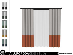 Sims 4 — Ailuropoda Curtain - 3 Tiles by wondymoon — - Ailuropoda Kids Study - Curtain - 3 Tiles - Wondymoon|TSR -