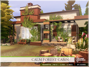 Sims 4 — Calm Forest Cabin /No CC/ by Lhonna — Warm, inviting cabin in the forest. For single Sim or a couple. NO CC!
