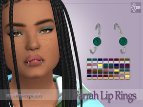 Sims 4 — Farrah Lip Piercings by SunflowerPetalsCC — A pair of lip rings with a ball closure (snake bites). 33 total