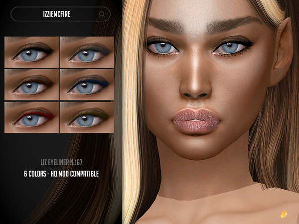 Sims 4 — IMF Liz Eyeliner N.167 by IzzieMcFire — Liz Eyeliner N.167 contains 6 colors in HQ texture. Standalone item with