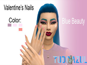 Sims 4 — Valentine's Nails by tudo_azul — 4 colors available. prohibited to re-post recolors only with permission