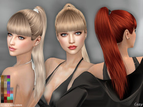 Sims 4 — Lisa 2 - Female Hairstyle - Set by Cazy — Hairstyle for Female sims with hair tie recolors.