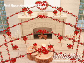 Sims 4 — Red Rose Aesthetic Set by simbishy — In celebration of red roses and love! This is a set of 7 decoration &