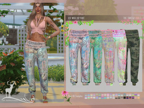 Sims 4 — WIDE HIP PANT by DanSimsFantasy — Some may be interested in the version of this pants with colorful patterns. It
