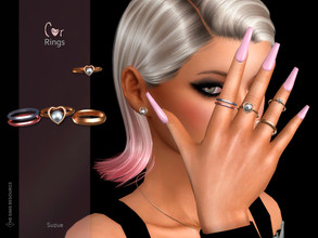 Sims 4 — Cor Rings (Right Side) by Suzue — * New Mesh (Suzue) * 6 Swatches * For Female (Teen to Elder) * Ring Category *